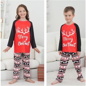 Family Matching Christmas Pajamas Set, Cute Elk Sleepwear for Boys Girls Dad Mum, 6T