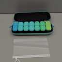 Weekly Pill Organizer, 7 Day Travel Medicine Pill case with Moisture-Proof Silicone Lid, Large AM PM Daily Pill Organizer 2 Times a Day for Vitamins & Supplements, Secure Zipper Pill Box(Green)