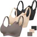 Vinfact 3 Pack Nursing Bras for Breastfeeding Comfort Maternity Bras for Pregnancy Wireless Seamless Breastfeeding Bras 2XL