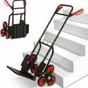 Stair Climbing Hand Truck Heavy Duty Foldable Trolley 120kg Red