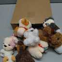 24 Pcs Adopt a Puppy Party Favors Bulk 12 Pcs Dog Party Favors Boxes 12 Pieces Mini Plush Dog Stuffed Animals for Birthday Thanksgiving Christmas Decoration Gifts(White)