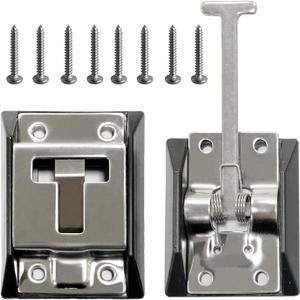RV Door Latch Door Holder 304 Stainless Steel Thicker T-Style Entry Door Catch Latch for RV,Camper, Travel Trailer, Cargo, Truck & Van Door with Screws