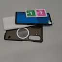 for Samsung Galaxy Z Fold 7 Case with Stylus, Built in Screen Protector, for Round Shape Magsafe Accessories, Slim Pen Holder on Hinge, Translucent Clear Back Magnetic Cover 5G 2025, Black