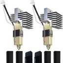 2 Pack 0.4MM Centauri Carbon Hotend with Brass Hardened Steel Nozzle, 3D Printer Print Head Extruder Part for Elegoo CC/CC2 Accessories with Extra 2 Silicone Covers and 2 Nozzle Cleaners