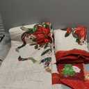 EVENHUG Queen Size Quilt Christmas Theme Bedding Sets with Pillow Shams Reversible Bedspread Coverlet Lightweight Christmas Festival Bed Cover for Bedroom Home Decoration (92"x96") (Dark Red White)