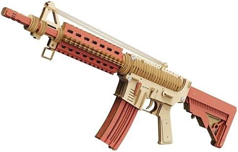 3D Wooden Puzzles for Adults, Wooden Rubber Band Gun, 3D Woodens Puzzle Gun DIY Model Building Kits for Adult, Assembly Time 6H, Creative for Adults and Teens