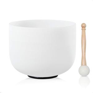 12 Inch B Note Crown Chakra Frosted Quartz Crystal Singing Bowl for Sound Healing