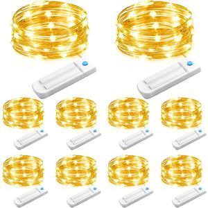 10 Pack Fairy Lights Battery Operated with Timer, 10 Ft 30 LED String Lights Indoor Outdoor, 8 Modes Waterproof Twinkle Lights for Bedroom DIY Crafts Home Party Wedding Christmas Decor, Warm White