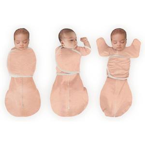 SwaddleDesigns 6-Way Omni Swaddle Sack Arms Up Swaddle for Newborn, More Options to Calm Startle Reflex, Improves Sleep (Small (6-14 Pound), Heathered Peach Blush)