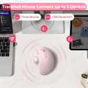 seenda Wireless Trackball Mouse, Ergonomic Bluetooth Rollerball Mouse Rechargeable, 3 Device Connection Optical Mice Adjustable DPI Thumb Control Mice Compatible for PC/Laptop/Windows/Mac - Rose Pink
