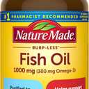 Nature Made Burp Less Fish Oil Omega 3, 1000mg Softgels, 150 Softgels