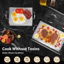Utheer 23" x 16" Ceramic Nonstick Stainless Steel Griddle for Gas, Charcoal, Grill, Large Stove Top Griddle, Non-Toxic, PFAS/PFOA/PTFE Free, Oven Up to 500F, for BBQ, Camping & Kitchen, Sliver