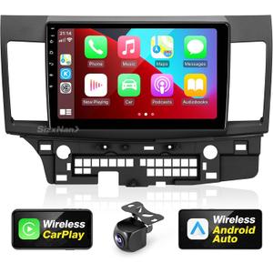for Android Compatible with Wirelessly Carplay Android Auto,Car Radio Stereo Bluetooth Navigation GPS WiFi FM/AM 8 core 4GB+64GB 1280X720 Touchscreen Backup Camera for Lancer 2008-2017