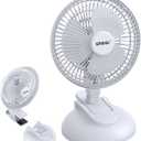 shinic 6'' Clip on Fan with Strong Clamp,Powerful Airflow,Adjustable Tilt,Quiet Cooling Desk Fan for RV Bedroom Home Office Car Stroller Garage Greenhouse and Workshops(1pcs, White)