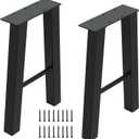 Metal Bench Legs 16 Inch Coffee Table Legs Heavy Duty Furniture Desk Chair Legs, Black, Set of 2