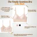Low Back Bra for Women Wirefree Seamless Bra Backless Multiway Straps Convertible Halter Bra with Padded Removeable (Teal), X-Large