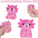Axolotl Squishy Stress Ball, Slow Rising Stress Ball, Cute Axolotl Fidget Toy for Stress Relief, Anxiety Calming Sensory Toy for Adults, Axolotl Gifts Party Favors (2, Pink)