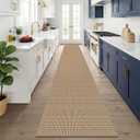 KOZYFLY Boho 2.5'x14' Runners Rugs for Hallway, Long Washable Runner Rug, Woven Non Slip Kitchen Runner, Farmhouse Entryway Rug, Floor Carpet for Entry, Aisle, Hall, Orange Beige/Tan/Brown