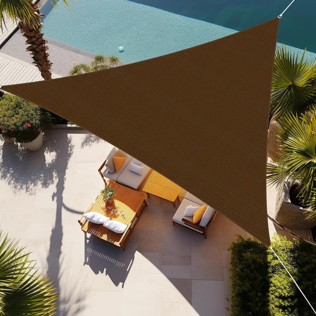 Shade&Beyond Triangle Sun Shade Sail 20'X20'X20' Permeable Canopy Mocha for Patio Garden Yard Deck Pergola (We Make Custom Size)
