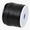 GENIQUE Real/Genuine Round Leather String Cord for Necklace, Bracelets, Jewellery, Braiding (1.5mm, Black)