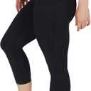 Yogalicious High Waist Squat Proof Yoga Capri Leggings with Side Pockets for Women (X-Small)