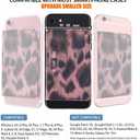 2 x CheapSunday ID Card Holder for Back of Phone Leather Phone Wallet Stick On with Stand Flip Waterproof Leather Adhesive Wallet for Most Cellphones (Leopard Small)