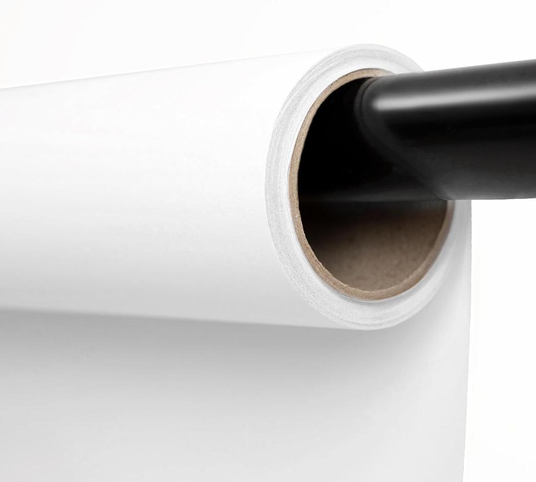 Kate Seamless Paper Backdrop White Paper Backdrop for Photoshoot (86''x32.8' Arctic White)