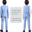 Boy Suits 5 Pieces Formal Suit Set with Adjustable Waist Kids Dress Suit for Wedding Prom 18