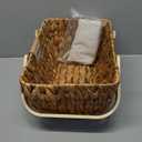 StorageWorks Wicker Basket with Handles, Wedding Decoration Easter Basket with Liner, Handcrafted Seagrass Picnic Basket for Camping, Outdoor (White)