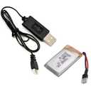 2 Pack 3.7V 300mAh Battery with MX2.0 Plug Replacement for 1/18 Scale Remote Control Shark T12 Battery 3