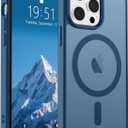 SUPFINE Magnetic for iPhone 12 Pro Max Case (Compatible with MagSafe) (Military Grade Drop Protection) Slim Translucent Matte Shockproof with Anti-Fingerprint Phone Case,Deep Blue