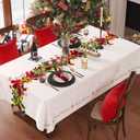 Christmas Rectangle Table Cloth,100% Waterproof Tablecloth,Christmas Decorations for Home, Vinyl Tablecloth Plastic Table Cover for PartyPicnic,Dining,Outdoor 54" x 78",Frosted Wreath