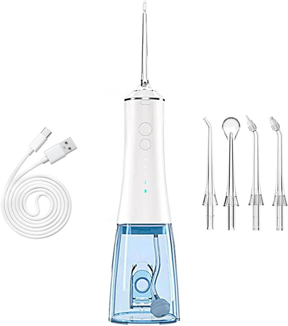 Water Dental Flosser Teeth Pick, Power Dental Flosser for Teeth, Waterproof Electric Dental Flosser, 280mL/ 9.5oz Water Tank, with 4 Jet Tips, 4 Cleaning Modes