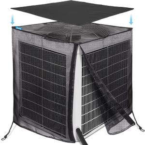 Air Conditioner Cover for Outside Units, 32'' x 32'' x 36" Full Mesh with 600D Detachable Waterproof Top, All Seasons Outdoor Central AC Protector Against Leaves, Weeds, Cottonwood and Debris