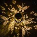 Fairy Solar Lanterns Outdoor Waterproof,Hanging Butterfly Lights Mothers Day Gifts for Women Mom Grandma Hollow Out Metal Lantern Decorative Summer Garden Decor for Patio,Yard,Porch,Pathway