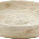 BOLTCORRSE Wooden Decorative Bowl Hand Carved Natural Wood Fruit Bowl, Rustic Farmhouse Dough Bowl Decor, Wooden Serving Bowl for Coffee Table, Entryway Key Bowl or Kitchen Centerpiece