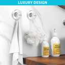 2 x 2pcs Suction Cup Hooks for Shower,Inside Shower,Wall,Bathroom,Bedroom,Kitchen,Door,Glass Window, Mirror, Tile, No Drilling Hanging for Towels,Robes,Loofah,hat,Clothing,Wreath (Chrome)