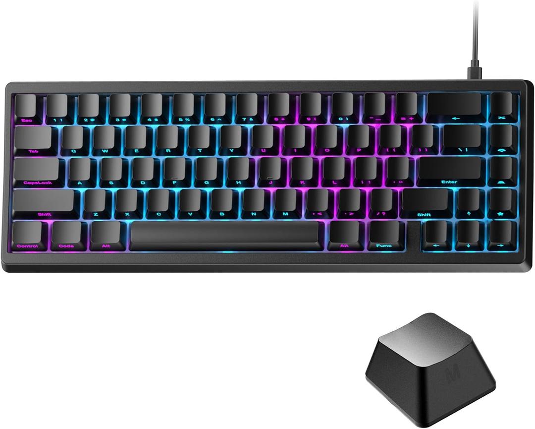 HITIME x XVX M67 60% Keyboard USB Wired Gaming Keyboard with Phantom Keycaps, QMK/VIA Support, Hot-Swappable, RGB Backlit, Gasket Structure, Creamy Pre-lubed ICE Switches, Black