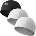 THINDUST 3 Pcs Breathable Mesh Skull Cap,Lightweight Quick Dry Sports Helmet Liner for Men Women, Cooling Cycling Beanies