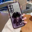 Roemary Astronaut Stand Case for Galaxy S23 Plus Case, for Samsung Galaxy S23 Plus with Astronaut Stand,Purple Folding Bracket Kickstand Phone Case with Camera Protector-Spaceman