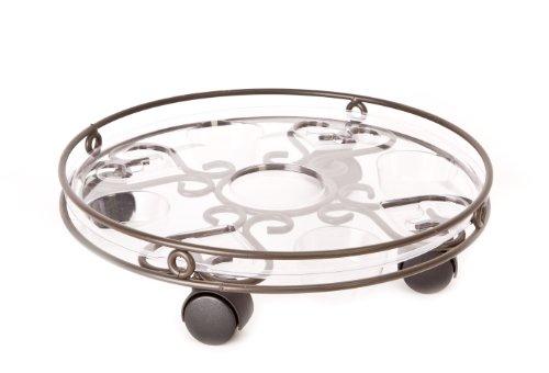 Panacea Products 14-Inch Cameo Plant Caddy, Black