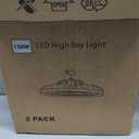 LED High Bay Light 150W 21000LM 5000K, LED Shop Lights for Garage Super Bright with 110-277V US Plug 5 Cable Waterproof UFO Commercial Warehouse Workshop Factory Area Lighting Fixture, 2 Pack