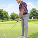 ZITY Mens Golf Shirt Short Sleeve Moisture Wicking Performance Daily Casual Print Patterns Collared Golf Polo Shirts for Men (Blue, L)