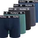 Hurley mens 5 Pack Stretch Boxer Briefs, L