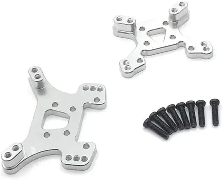 Metal Shock Absorber Set Front and Rear Compatible with 124017 124019 144001 144010 RC Car Upgrade Replacement Parts(Silver)