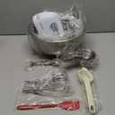 5-Speed Electric Hand Mixer, 4 Large Mixing Bowls Set, Handheld Mixers with Whisks Beater, Stainless Steel Metal Nesting Bowl Measuring Cups Spoons Kitchen Cake Blender for Baking Supplies