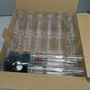 25pcs 300ml Plastic Wine Bottles with Screw Lid and Shrink Capsules Caps Seals, Empty Clear Long Neck Bottles for Christmas Homemade Drinks Gift Coquito Vanilla Extract Limoncello (Red)