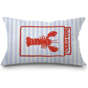 JINYO Maine Lobster Pillow Covers 12x20 inch, Preppy Coastal Decor,New England Style Decor, East Coast Beach Decor, East Coast Beach Pillow Cover, Maine Lobster, Lobster Pillow Cover