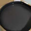 HofferRuffer PU Leather Round Serving Tray with Handles, Decorative Catchall Vanity Coffee Tray, Faux Leather Ottoman Tray for Home Or Office, Diameter 14.6-inch (Black)