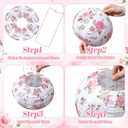 Honoson 12 Pcs Pink Rose Paper Lanterns Spring Floral Party Decorations Hanging 10 Inch Chinese Lanterns for Wedding Bridal Shower Baby Shower Tea Party Decorations